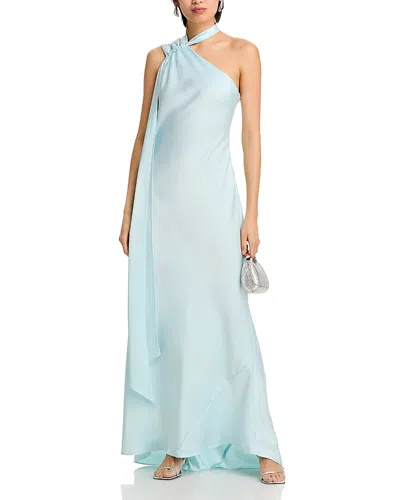 Aqua Long Scarf Bias Cut Gown In Mist
