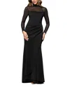 AQUA LONG SCUBA ILLUSION DRESS - EXCLUSIVE