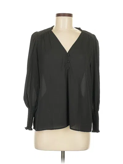 Pre-owned Aqua Long Sleeve Blouse In Black