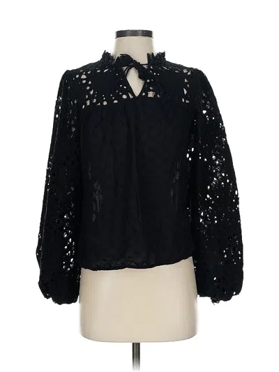 Pre-owned Aqua Long Sleeve Blouse In Black