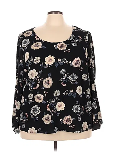 Pre-owned Aqua Long Sleeve Blouse In Black