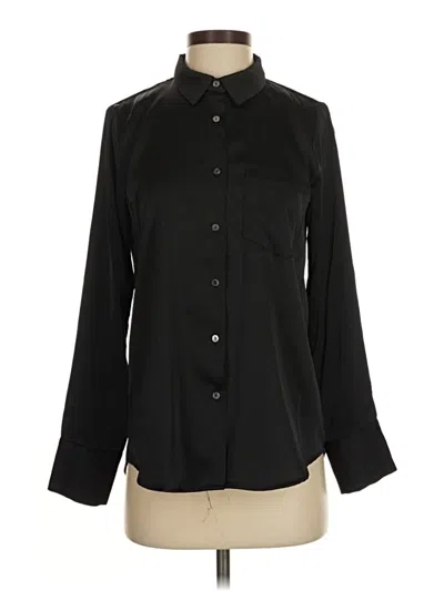 Pre-owned Aqua Long Sleeve Blouse In Black