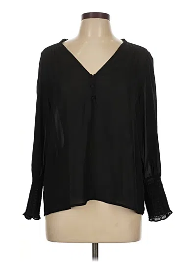 Pre-owned Aqua Long Sleeve Blouse In Black