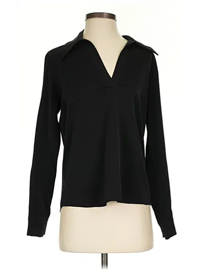 Pre-owned Aqua Long Sleeve Blouse In Black
