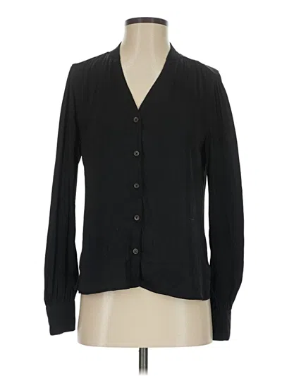 Pre-owned Aqua Long Sleeve Blouse In Black