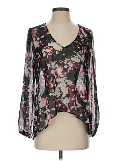 Pre-owned Aqua Long Sleeve Blouse In Black