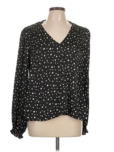 Pre-owned Aqua Long Sleeve Blouse In Black