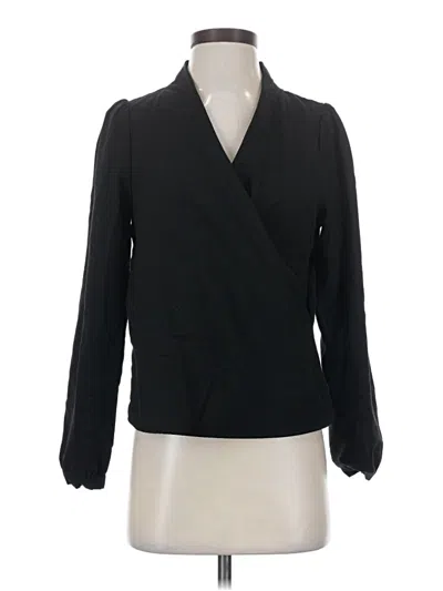 Pre-owned Aqua Long Sleeve Blouse In Black