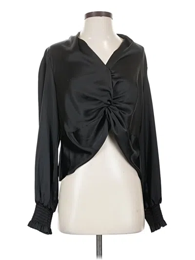 Pre-owned Aqua Long Sleeve Blouse In Black