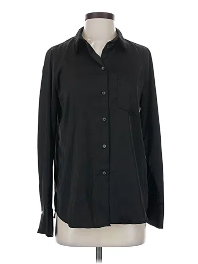 Pre-owned Aqua Long Sleeve Blouse In Black