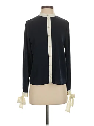Pre-owned Aqua Long Sleeve Blouse In Black