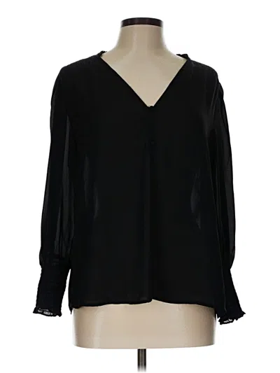 Pre-owned Aqua Long Sleeve Blouse In Black