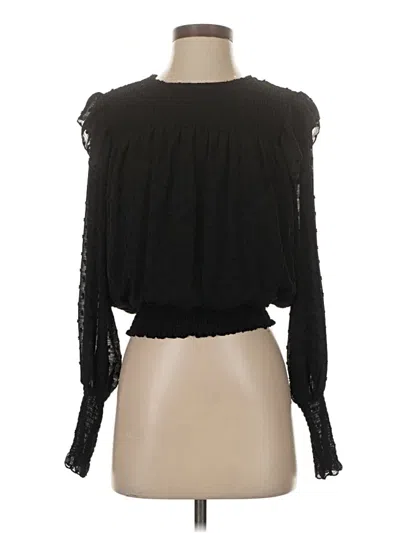 Pre-owned Aqua Long Sleeve Blouse In Black