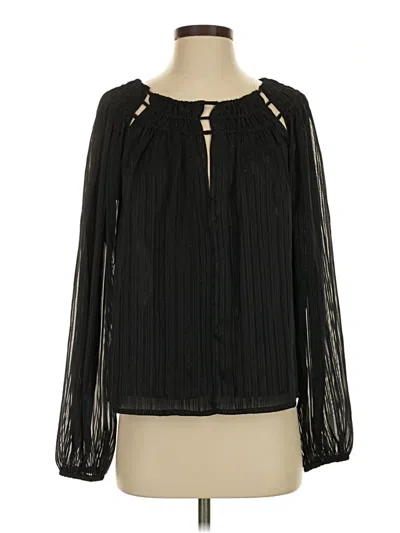 Aqua Long Sleeve Blouse In Black