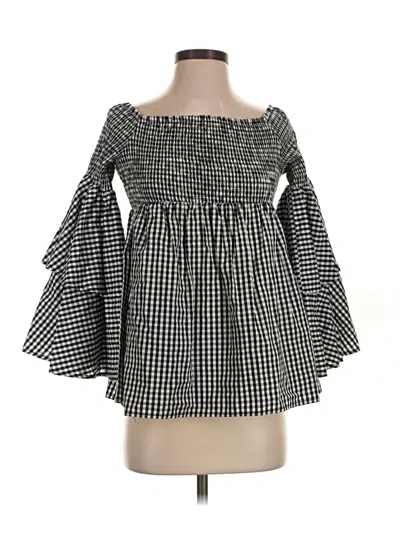 Pre-owned Aqua Long Sleeve Blouse In Black