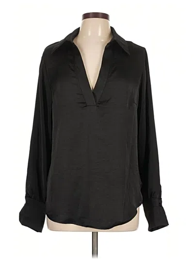 Pre-owned Aqua Long Sleeve Blouse In Black