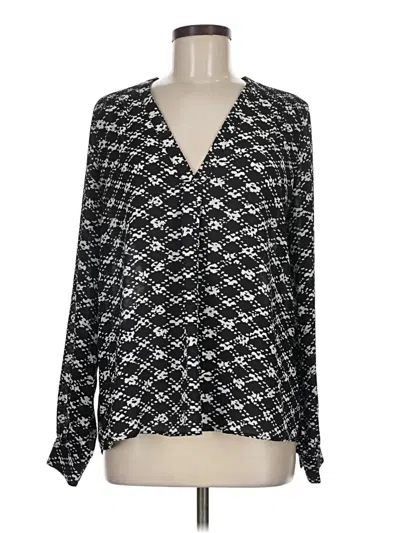 Pre-owned Aqua Long Sleeve Blouse In Black