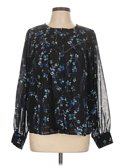 Pre-owned Aqua Long Sleeve Blouse In Black