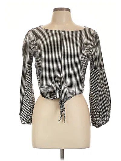 Pre-owned Aqua Long Sleeve Blouse In Black