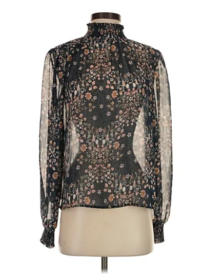 Pre-owned Aqua Long Sleeve Blouse In Black