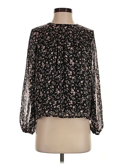 Pre-owned Aqua Long Sleeve Blouse In Black