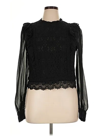 Pre-owned Aqua Long Sleeve Blouse In Black