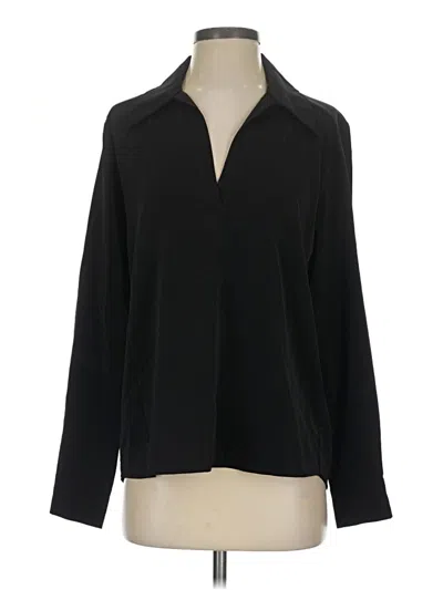 Pre-owned Aqua Long Sleeve Blouse In Black