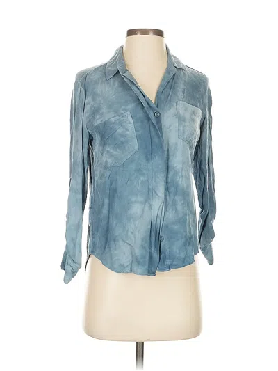 Pre-owned Aqua Long Sleeve Blouse In Blue
