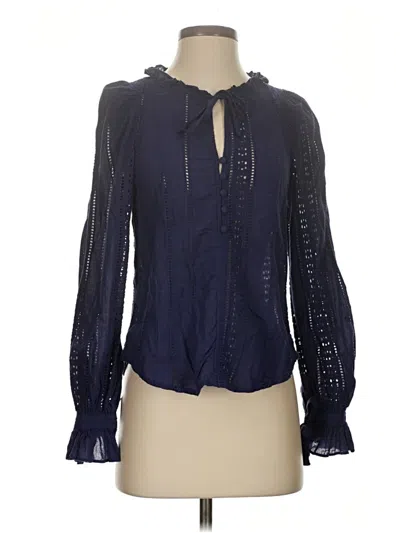 Pre-owned Aqua Long Sleeve Blouse In Blue