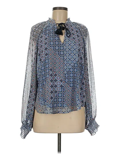 Pre-owned Aqua Long Sleeve Blouse In Blue