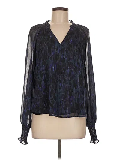 Pre-owned Aqua Long Sleeve Blouse In Blue