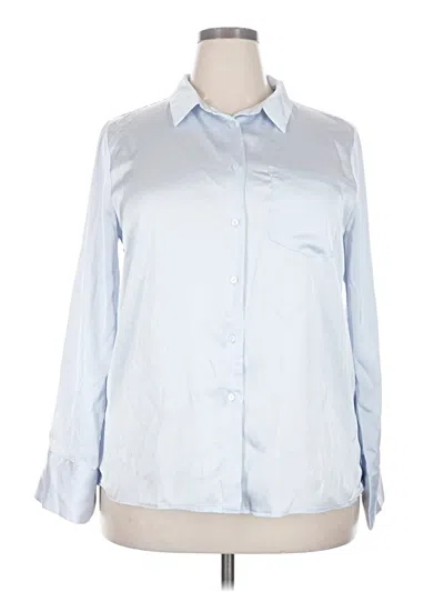 Pre-owned Aqua Long Sleeve Blouse In Blue