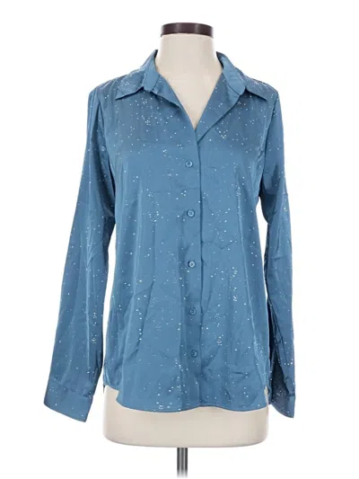Pre-owned Aqua Long Sleeve Blouse In Blue