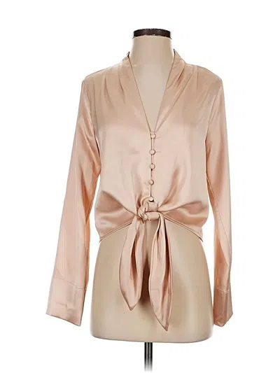 Pre-owned Aqua Long Sleeve Blouse In Brown