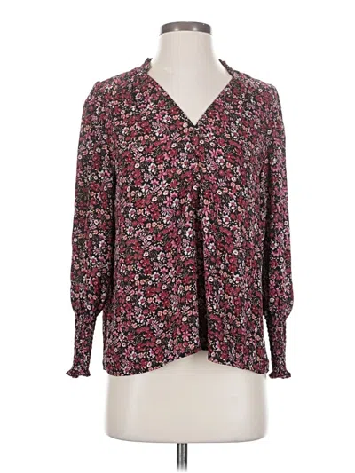 Pre-owned Aqua Long Sleeve Blouse In Burgundy