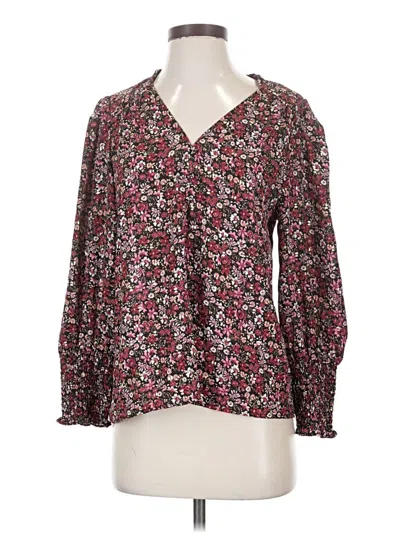 Pre-owned Aqua Long Sleeve Blouse In Burgundy