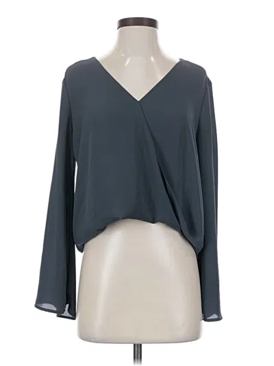 Pre-owned Aqua Long Sleeve Blouse In Gray