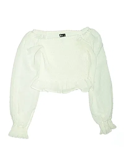 Pre-owned Aqua Kids' Long Sleeve Blouse In Ivory