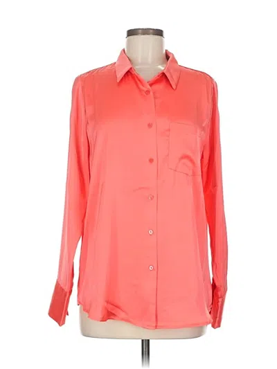 Pre-owned Aqua Long Sleeve Blouse In Orange