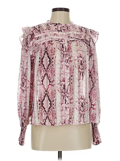 Pre-owned Aqua Long Sleeve Blouse In Pink