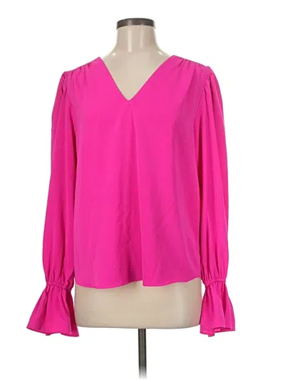 Pre-owned Aqua Long Sleeve Blouse In Pink