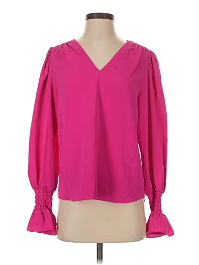 Pre-owned Aqua Long Sleeve Blouse In Pink