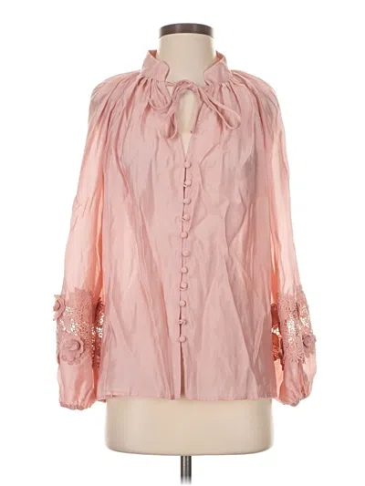 Aqua Long Sleeve Blouse In Pink