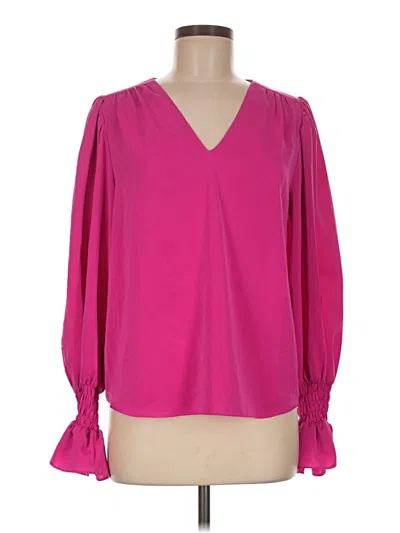 Pre-owned Aqua Long Sleeve Blouse In Pink