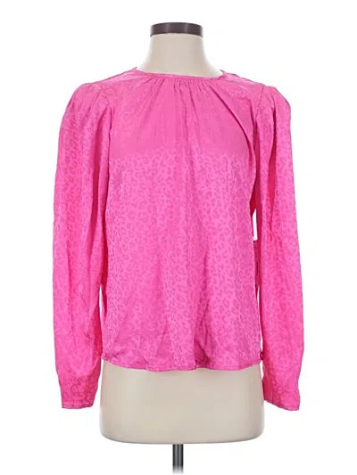 Pre-owned Aqua Long Sleeve Blouse In Pink