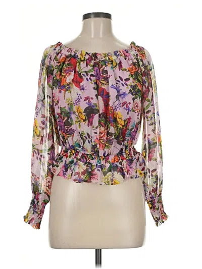 Pre-owned Aqua Long Sleeve Blouse In Pink