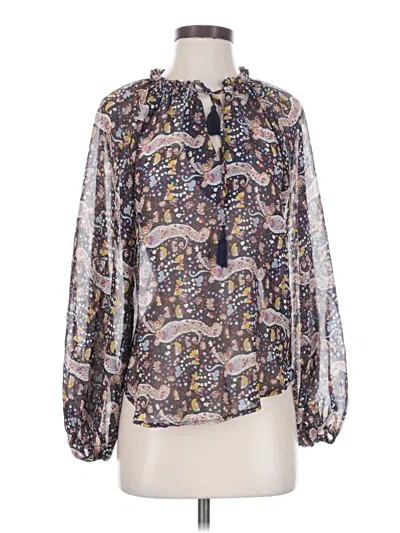 Pre-owned Aqua Long Sleeve Blouse In Purple