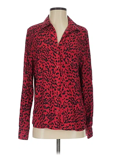 Pre-owned Aqua Long Sleeve Blouse In Red