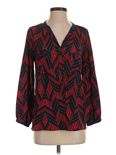 Pre-owned Aqua Long Sleeve Blouse In Red