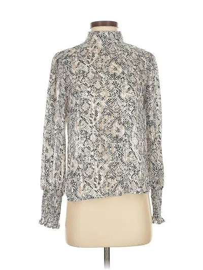 Pre-owned Aqua Long Sleeve Blouse In Silver